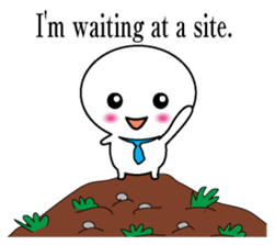 Round and white office worker E version sticker #5843260