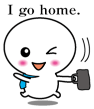 Round and white office worker E version sticker #5843261