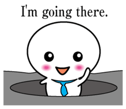 Round and white office worker E version sticker #5843262