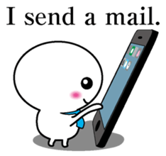 Round and white office worker E version sticker #5843263