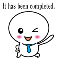 Round and white office worker E version sticker #5843265