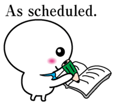 Round and white office worker E version sticker #5843266