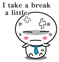 Round and white office worker E version sticker #5843267