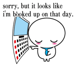 Round and white office worker E version sticker #5843269