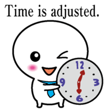 Round and white office worker E version sticker #5843270