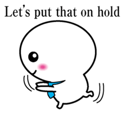 Round and white office worker E version sticker #5843271