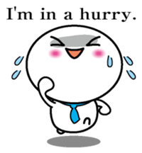 Round and white office worker E version sticker #5843272