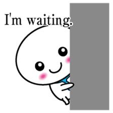 Round and white office worker E version sticker #5843273