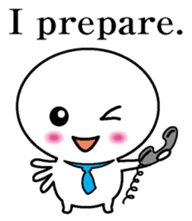 Round and white office worker E version sticker #5843274