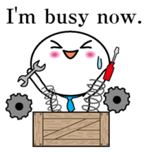 Round and white office worker E version sticker #5843275