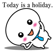 Round and white office worker E version sticker #5843278