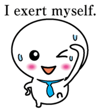 Round and white office worker E version sticker #5843279