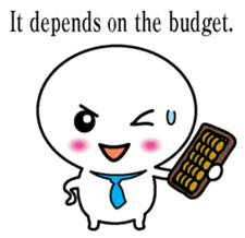 Round and white office worker E version sticker #5843280