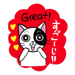 Muji black & white cow cat