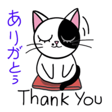 Muji black & white cow cat sticker #5848054