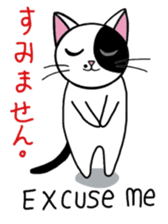 Muji black & white cow cat sticker #5848060