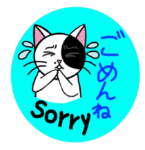 Muji black & white cow cat sticker #5848068