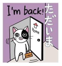 Muji black & white cow cat sticker #5848070