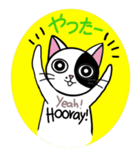 Muji black & white cow cat sticker #5848072