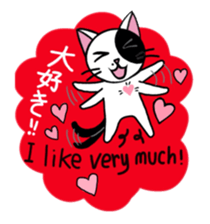 Muji black & white cow cat sticker #5848075