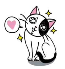 Muji black & white cow cat sticker #5848085