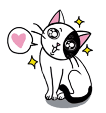 Muji black & white cow cat sticker #5848085