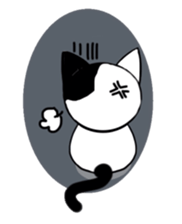 Muji black & white cow cat sticker #5848086