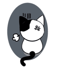 Muji black & white cow cat sticker #5848086