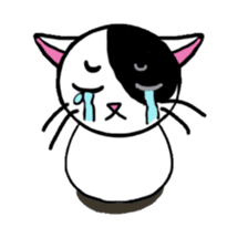 Muji black & white cow cat sticker #5848087