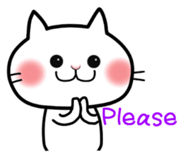 Neneko of the white cat(English version) sticker #5849228
