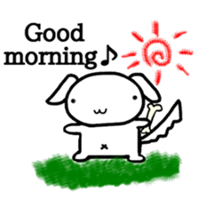 White dog Life. English Version. sticker #5849690