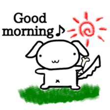 White dog Life. English Version. sticker #5849690