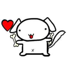 White dog Life. English Version. sticker #5849694