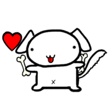 White dog Life. English Version. sticker #5849694
