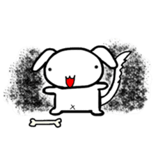 White dog Life. English Version. sticker #5849695