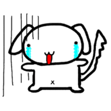 White dog Life. English Version. sticker #5849696