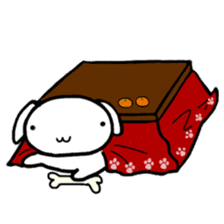 White dog Life. English Version. sticker #5849699