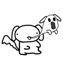 White dog Life. English Version. sticker #5849715