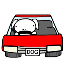 White dog Life. English Version. sticker #5849726