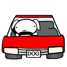 White dog Life. English Version. sticker #5849726