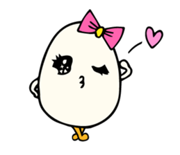 Ribbon egg girl. sticker #5852221