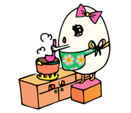 Ribbon egg girl. sticker #5852243