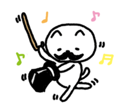 Black beard cat wearing a silk hat sticker #5855451