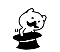 Black beard cat wearing a silk hat sticker #5855452