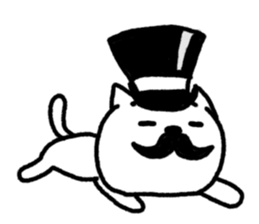 Black beard cat wearing a silk hat sticker #5855454