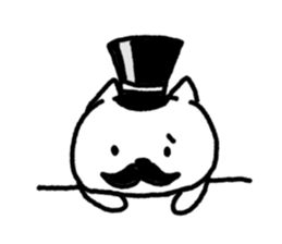 Black beard cat wearing a silk hat sticker #5855455