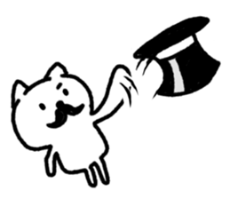 Black beard cat wearing a silk hat sticker #5855457