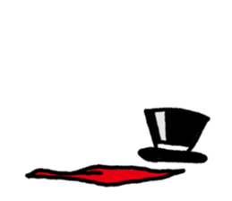 Black beard cat wearing a silk hat sticker #5855459