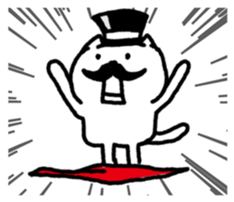 Black beard cat wearing a silk hat sticker #5855460