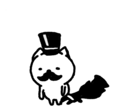 Black beard cat wearing a silk hat sticker #5855465